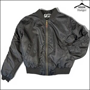 Nasty Boys Lead from the West Embroidered Bomber Jacket Womens S Black Rebel 90s